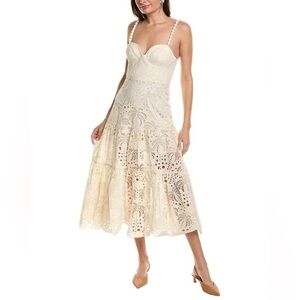 Farm Rio Palm Tree Richelieu‎ Midi Dress